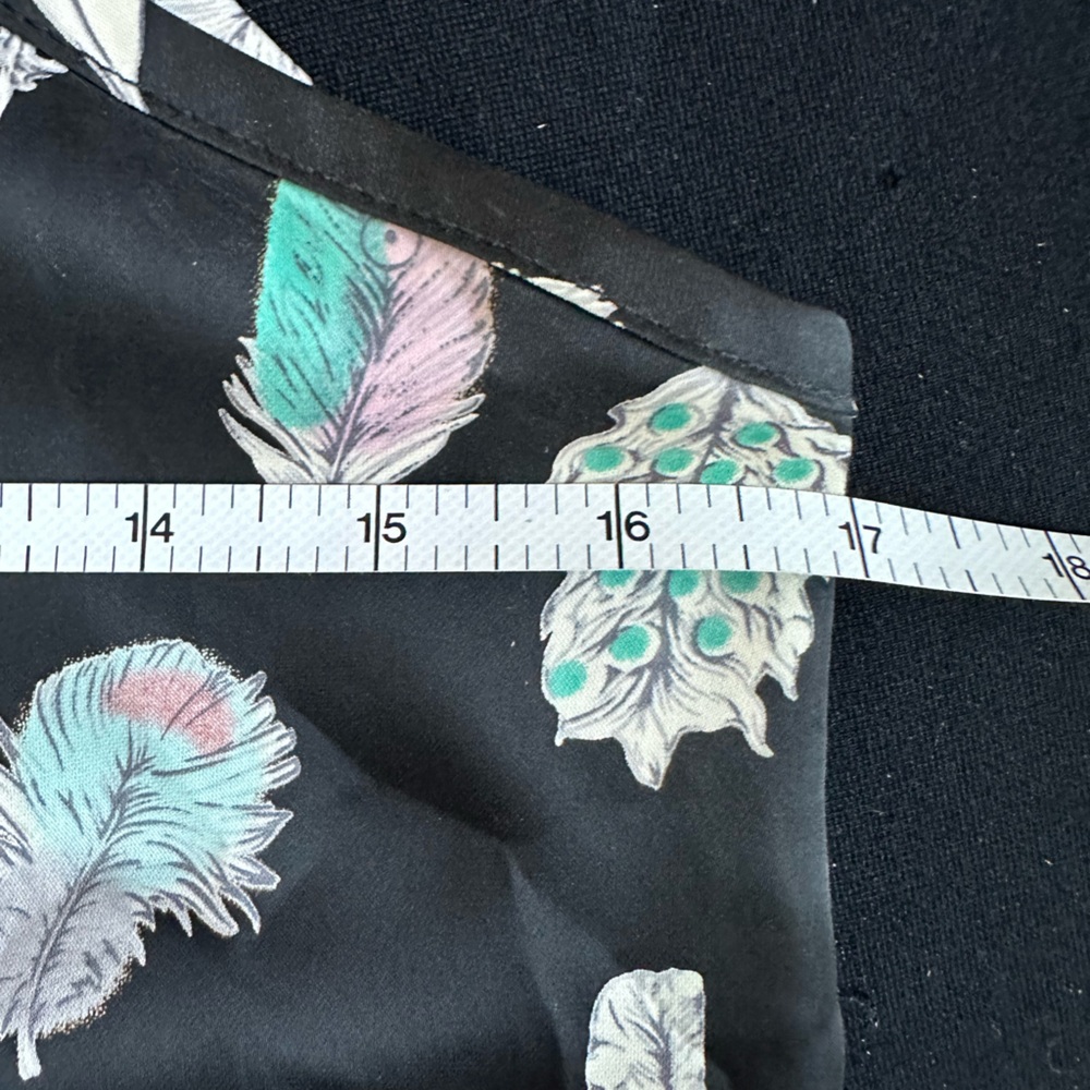 Anthropology Greylin Black Feather Print Halter Tank Top - Picture 6 of 8
